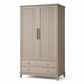 Kleiderschrank in Greige, 100 × 55 × 190 cm, 2 Türen und 2 Schubladen