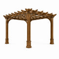 Gartenpergola aus Holz, Braun, 300 × 300 × 250 cm, quadratisch mit offenem Lamellendach