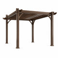 Gartenpergola aus Holz mit offenem Lamellendach, Braun, 400 × 300 × 250 cm